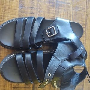 Black Platform Strapped Gladiator Sandals